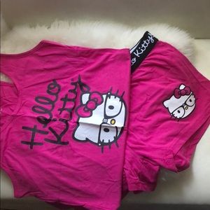 New! Hello kitty tank and boxer pajama set
